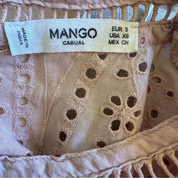 Mango Eyelet Open-Back Crop Top Size Small - Picture 4 of 4